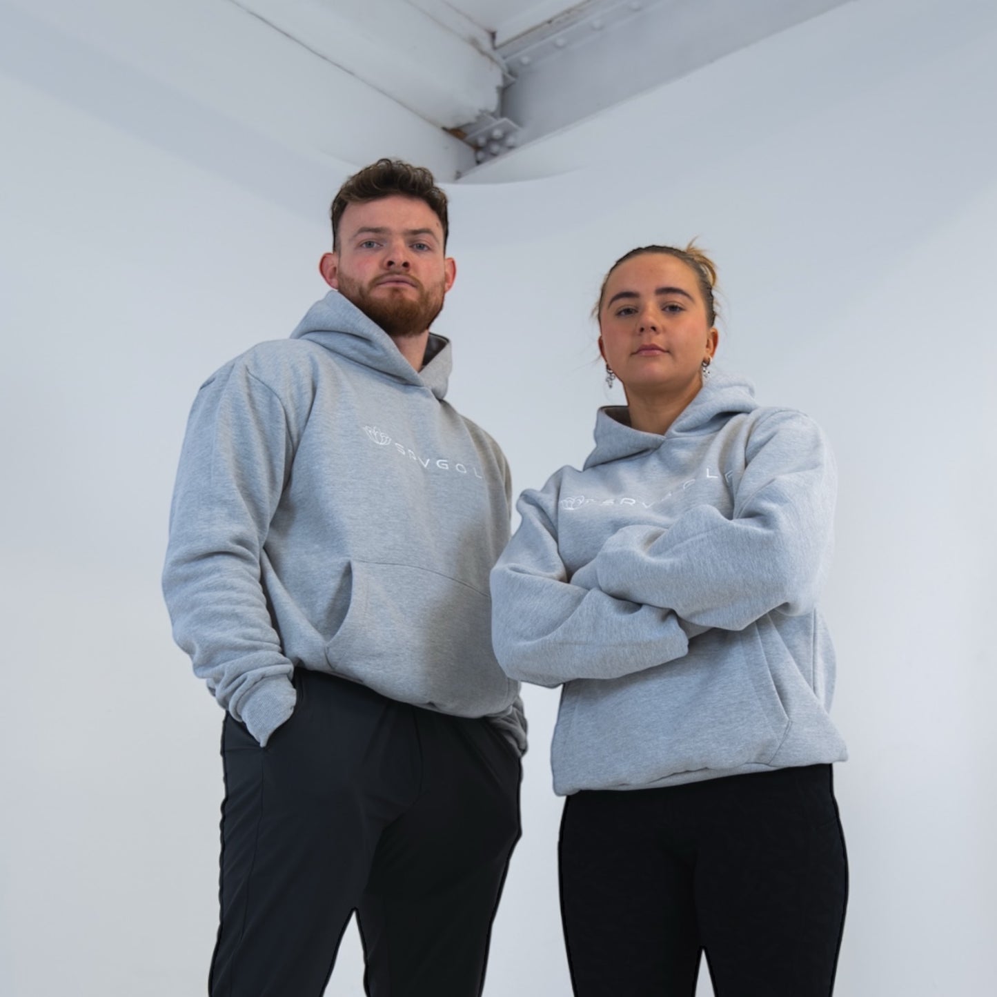 Heavy cotton golf hoodie (Light Grey)