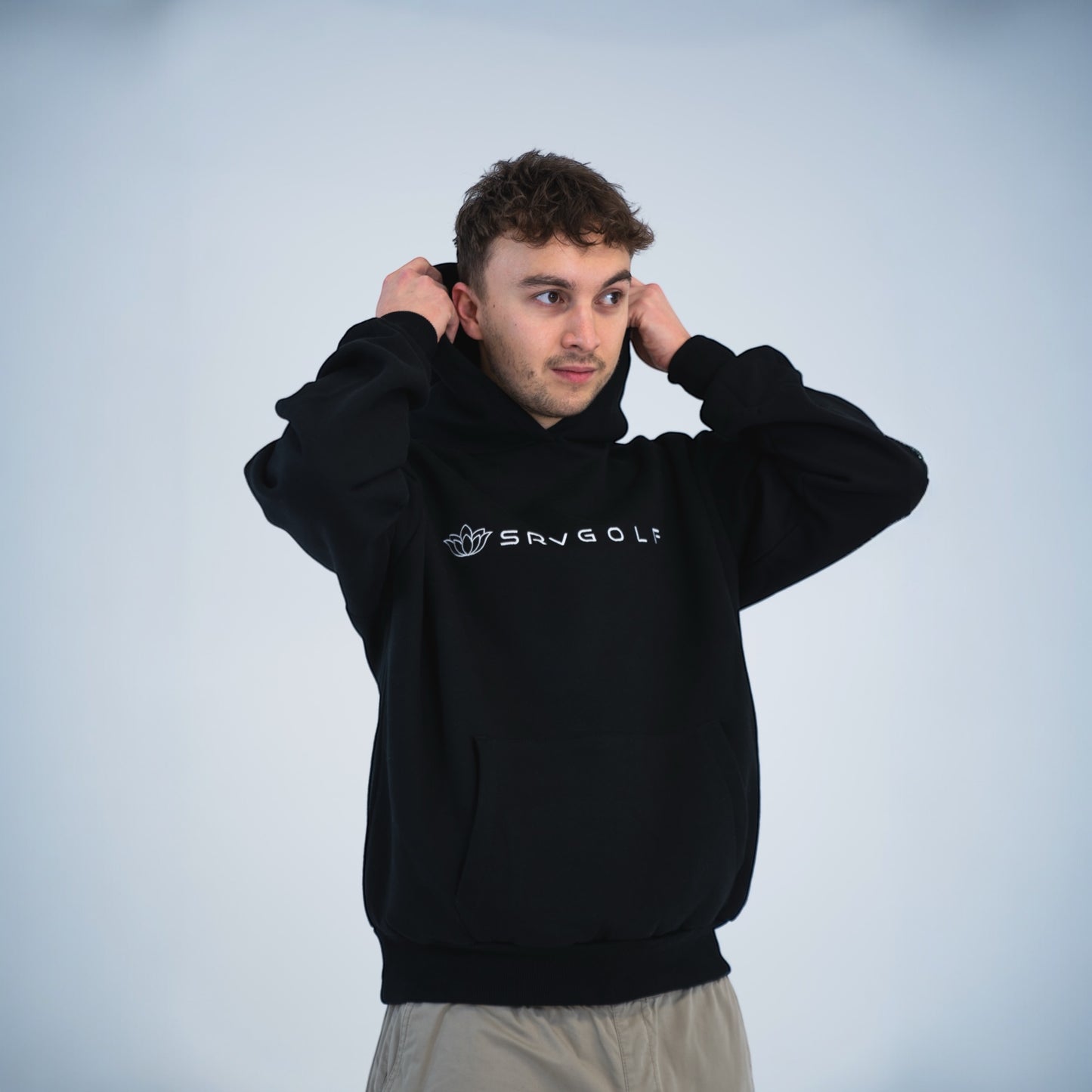 Heavy cotton golf hoodie (BLACK)